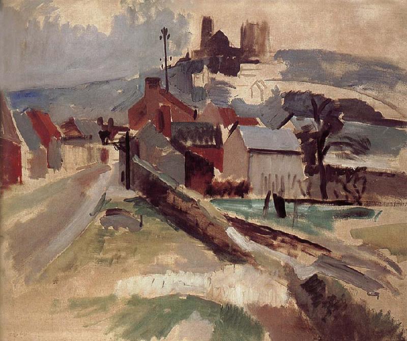 Delaunay, Robert Study of Road and church